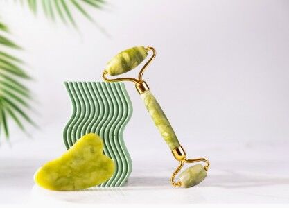 Rullo di bellezza per il viso in giada pura e Gua Sha - HECOSFAIR