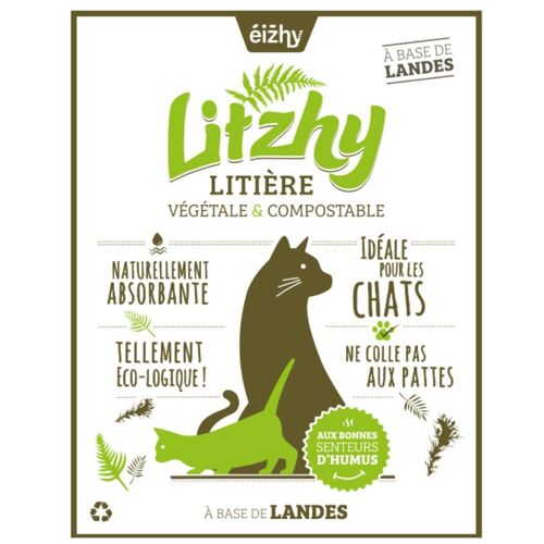 Litzhy Landes : Litière Végétale pour Chats, Landes Bretonnes, 6L
