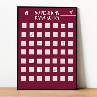 50 positions du Kamasutra - Affiche à gratter