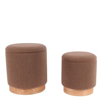 Pouf de rangement base en bois SET/2 1