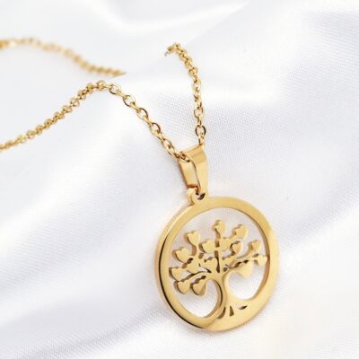 Set of 3 golden tree of life necklaces
