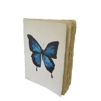 Carnet en papier parchemin Cabinet de curiosités papillon et scarabée A6 3