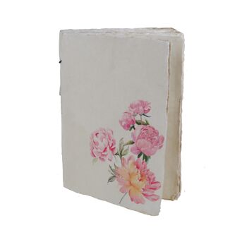 Carnet en papier parchemin motif de fleurs 4