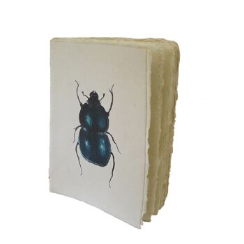 Carnet en papier parchemin Cabinet de curiosités papillon et scarabée A5 4