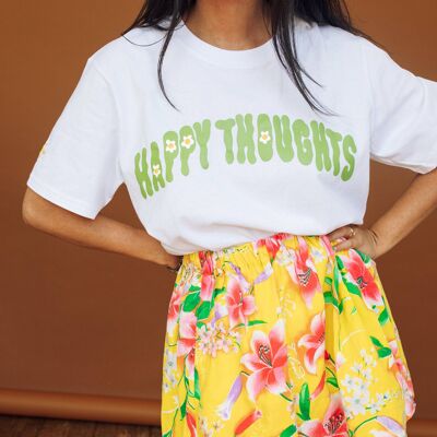 Happy Thoughts Luxe Embroidered T-Shirt