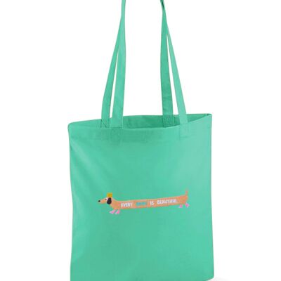 Sausage Dog Embroidered Tote Bag