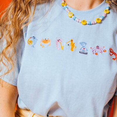 Seafood Medley Embroidered T-Shirt