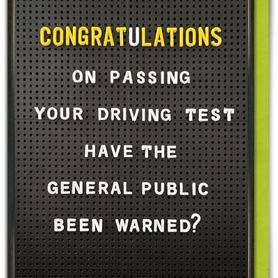 Funny Congratulations Card - Driving Test