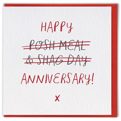 Rude Anniversary Card - Posh Meal & Shag Day