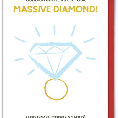 Funny Congratulations Card - Engagement - Massive Diamond