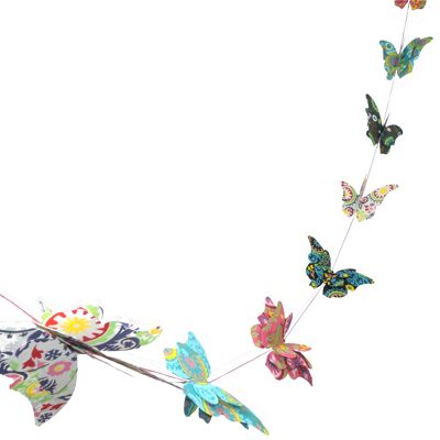 Guirnalda de mariposa 3D multicolor con patrón bohemio