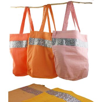 sac shopping paillettes coul. chaudes 1