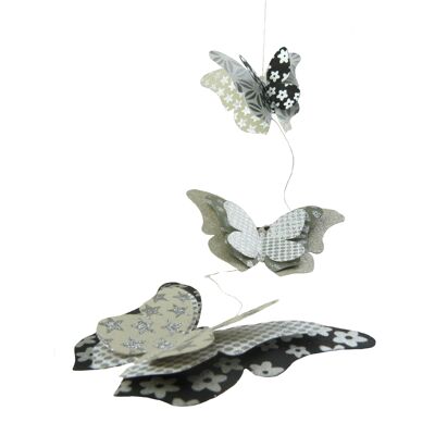 guirlande papillon black and silver