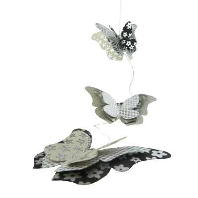 black and silver butterfly garland