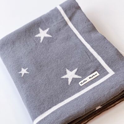 Grey Star Knitted Blanket