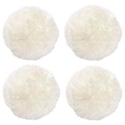 Sheepskin Seat pad 4-set_White