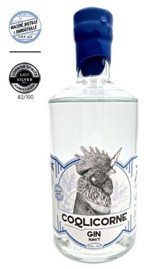 GIN NAVY STRENGTH - 70 cl - 57%.vol - Distillerie Coqlicorne