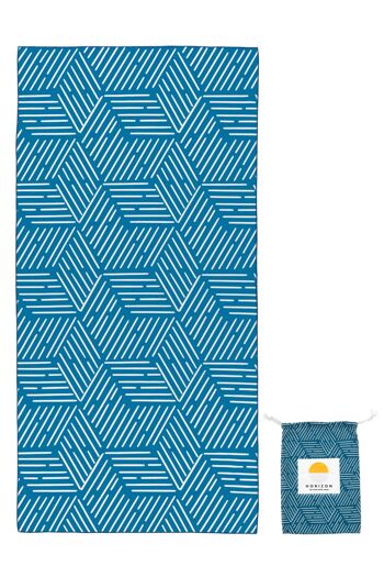 Grande serviette bleue à séchage rapide compacte 100 % recyclée pour le yoga, la natation, le camping, la plage 2