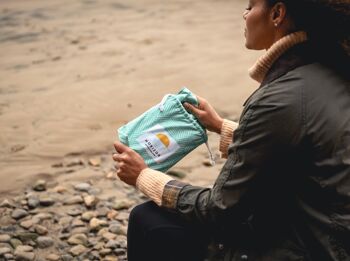 Ocean Teal - Grande serviette de plage 100 % recyclée à séchage rapide 7