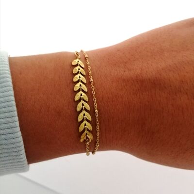 Golden spike multirow bracelet