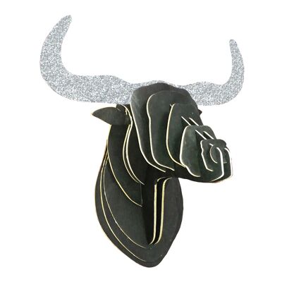 mini black cowhide (silver horns)