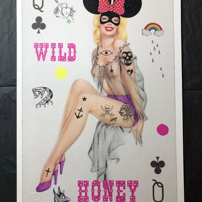 Wild Card Queen of Clubs 50's PINUP - Imprimer