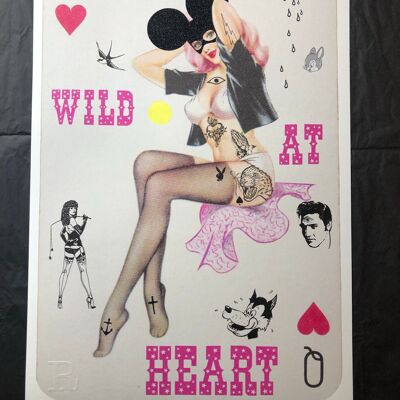 Wild Card Regina di Cuori PINUP anni '50 - Stampa
