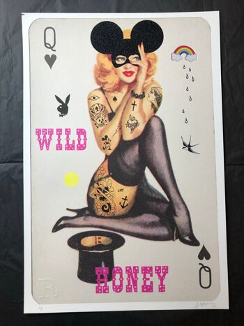 Wild Honey Wild Card Queen of Spades 50's PINUP - Imprimer 1