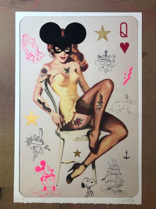 Large Pin Up 3 Ship - original hand finished