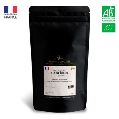 Café PLAINE DÉLICE Bio - Assemblage - Grains - 250g ou 1kg