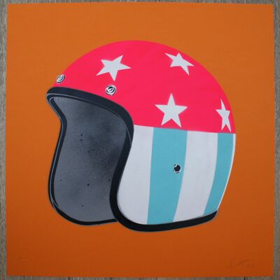 EASY RIDER (White Stars on Rust) - Print