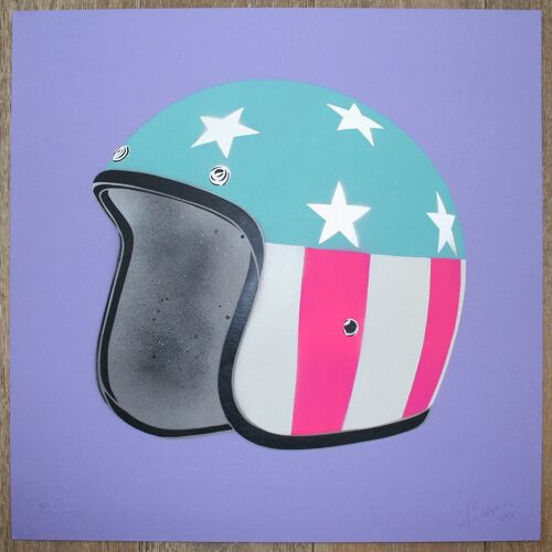 EASY RIDER (Silver Stars on Purple) - Print