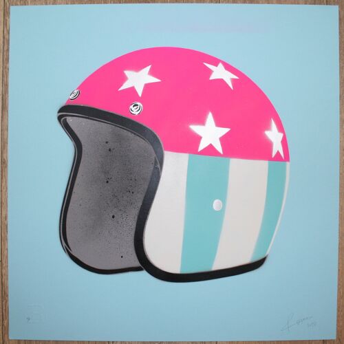 EASY RIDER (Silver Stars on Blue) - Print