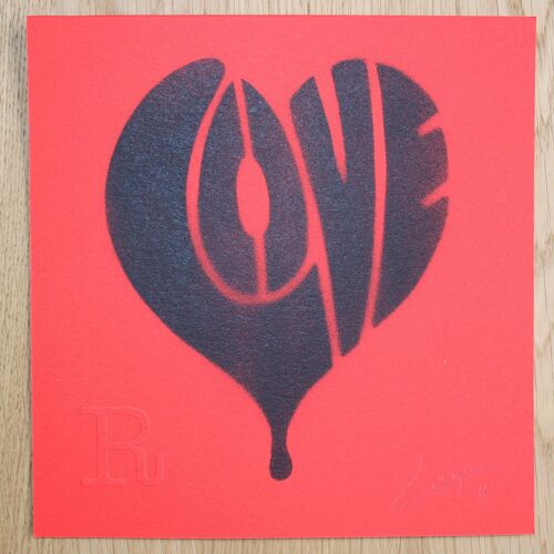 LOVE (Black on Red) - Print