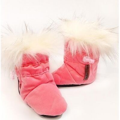 Happy feet insulated sole baby shoes Hearts Strawberry 0-8 months