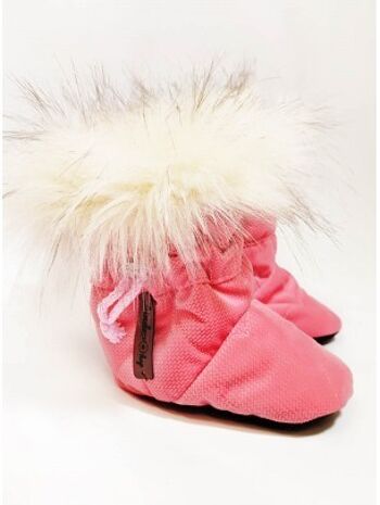 Happy feet chaussures bébé semelle isolante Coeurs Fraise 0-8 mois 3