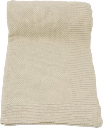 couverture en laine tricotée, riz, écru, petite 2