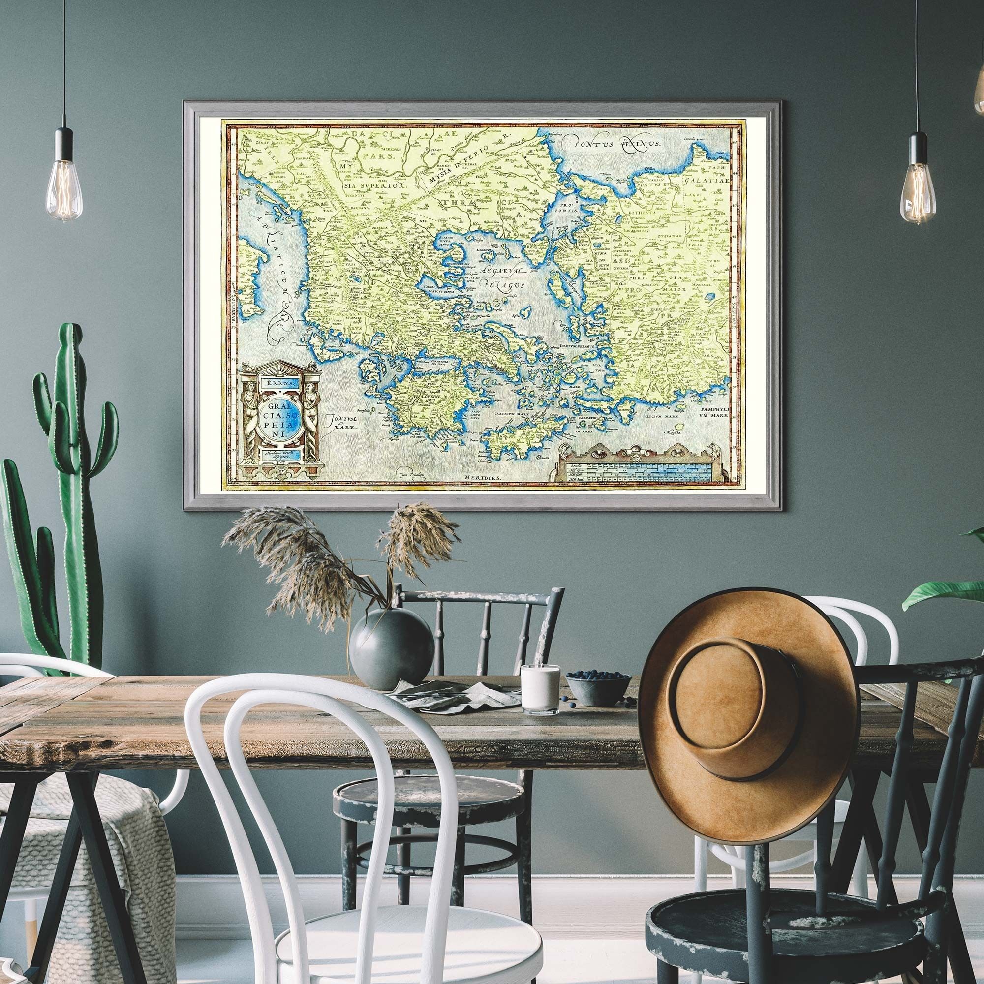 Vintage Map Of Greece By Abraham Ortelius