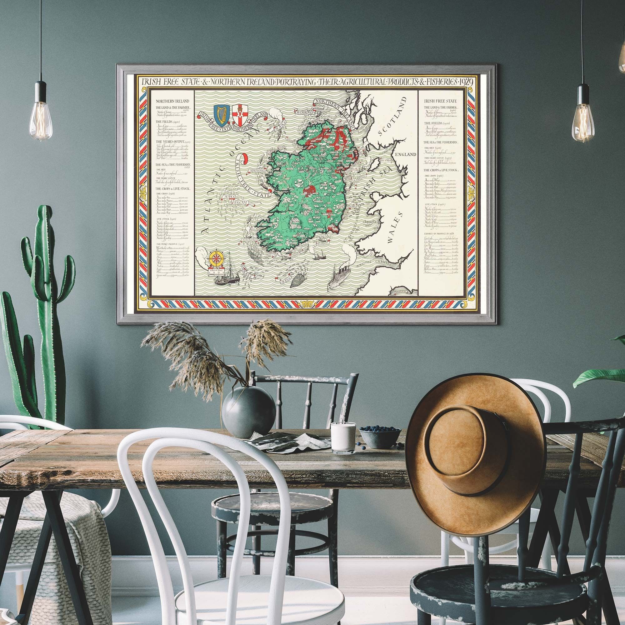 Northern Ireland Map from 1929 By Macdonald Gil