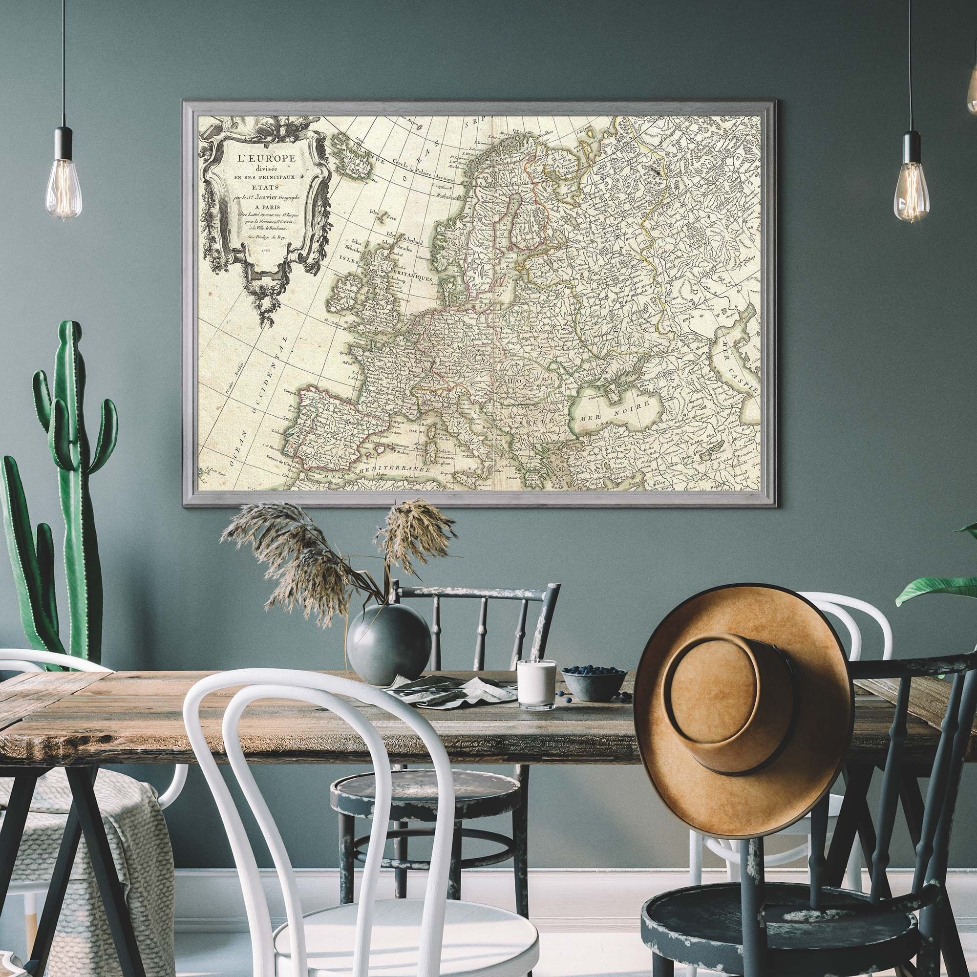 1782 Janvier Map Of Europe