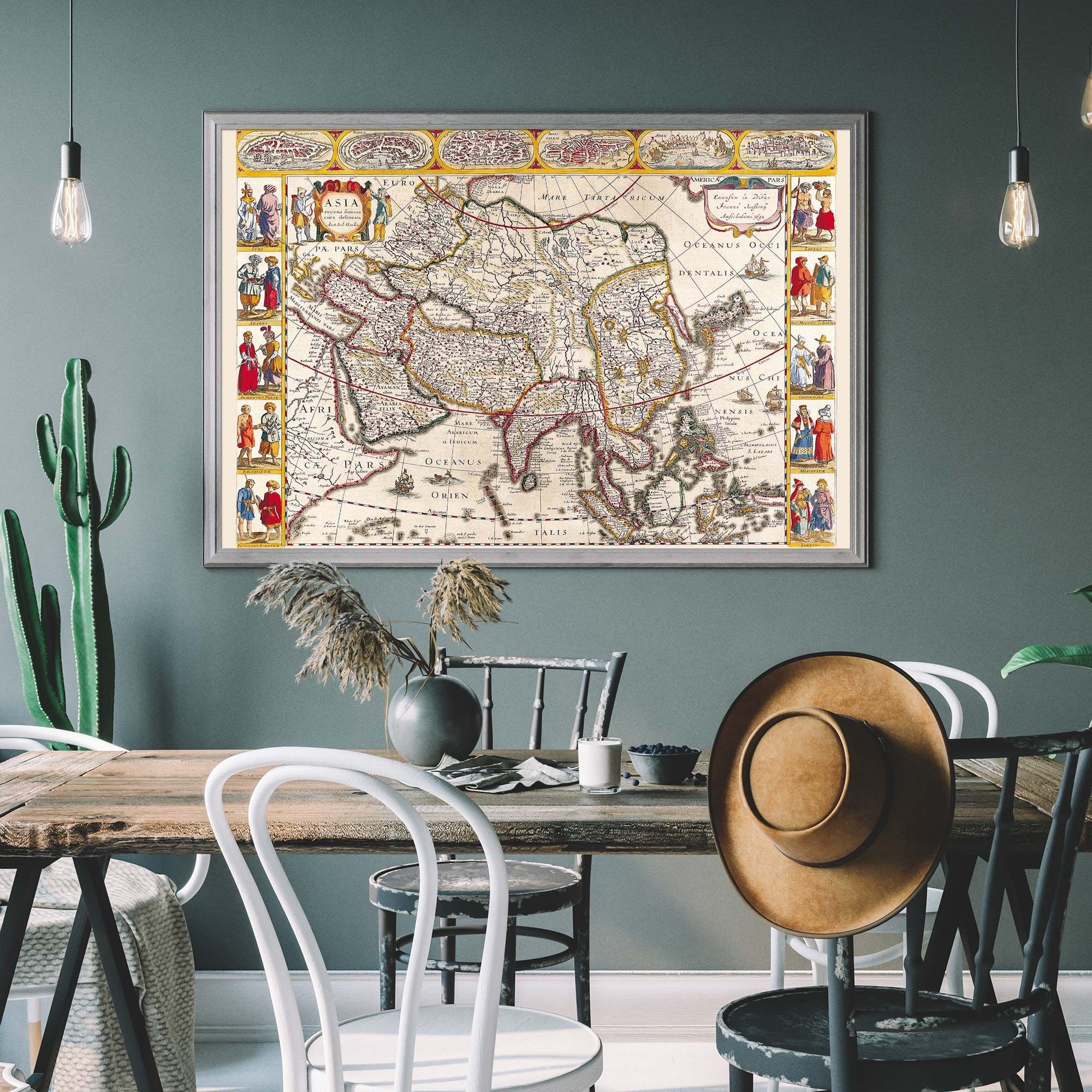 Antique Map Of The World Map Of Asia by Jan Jansson 1632