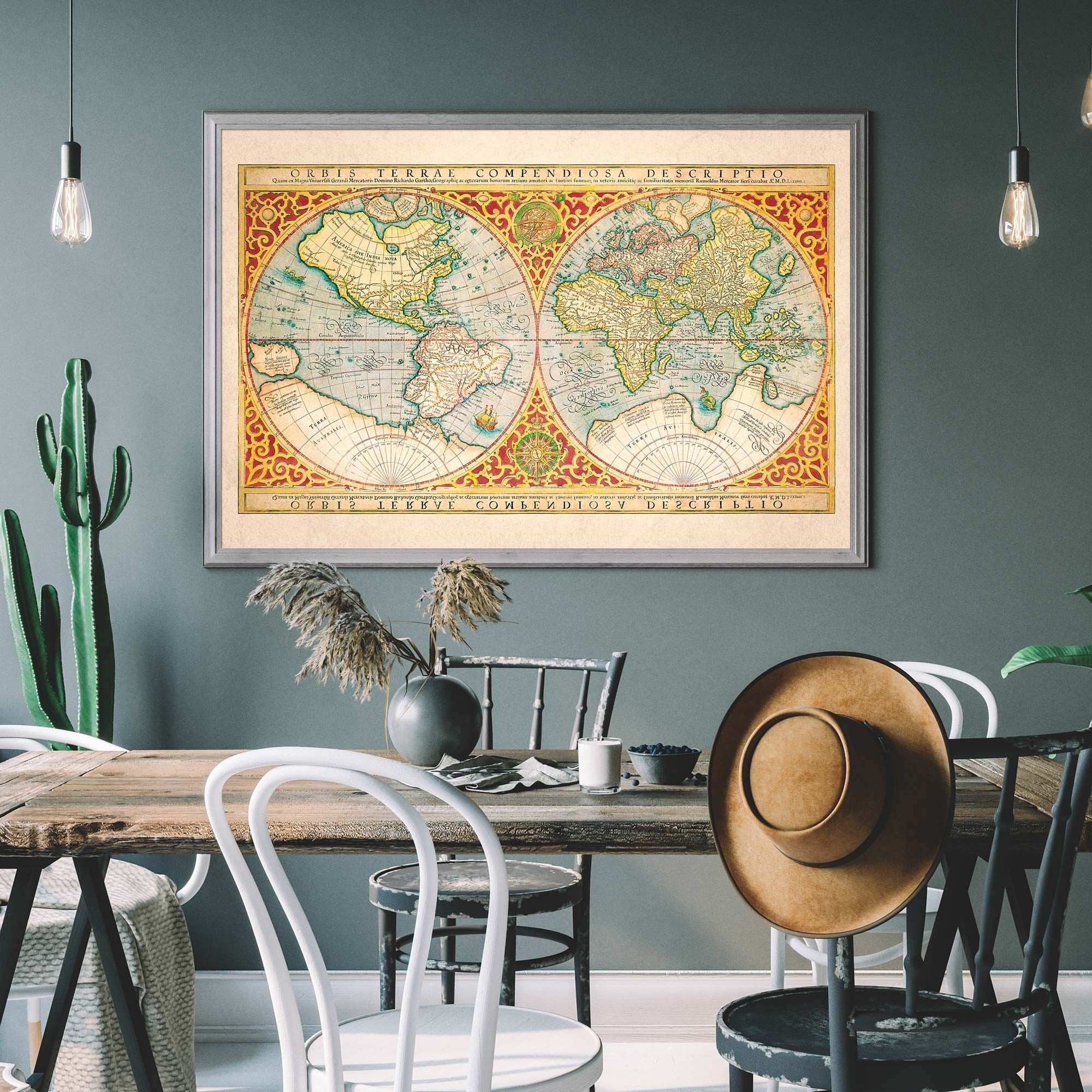 Illustrated Great World Map Of 1569 by C H Apperson