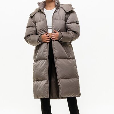 Luxe Maxi Taupe Puffer Coat