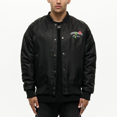 Oval Rose Black Mens Bomber Jacket