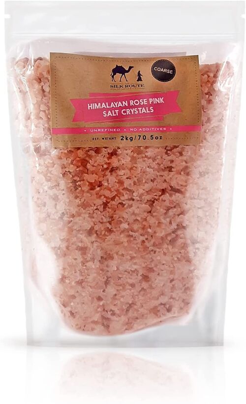 Himalayan Pink Salt Course 2kg Pouch by Silk Route Spice Company - 2kg Resealable Pouch