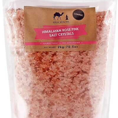 Himalayan Pink Salt Course 2 kg Beutel von Silk Route Spice Company - 2 kg wiederverschließbarer Beutel