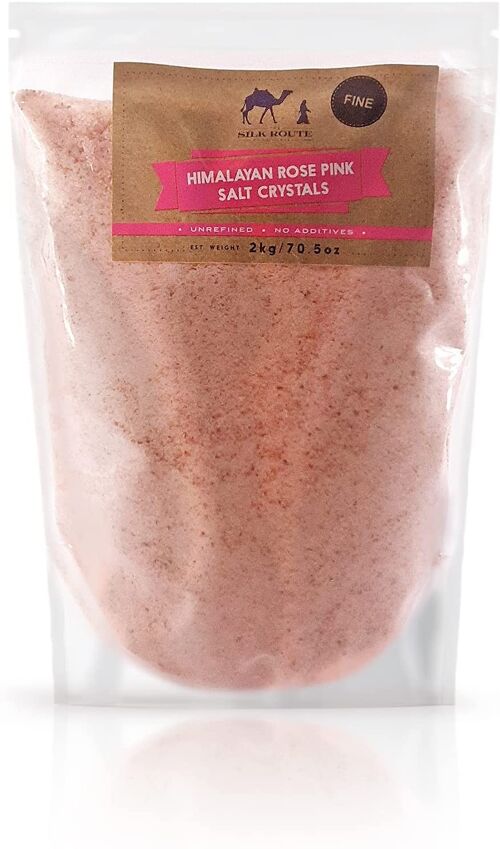 Himalayan Pink Salt Fine 2kg Pouch by Silk Route Spice Company - 2kg Resealable Pouch