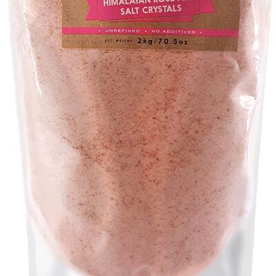 Himalayan Pink Salt Fine 2kg Beutel von Silk Route Spice Company - 2kg wiederverschließbarer Beutel