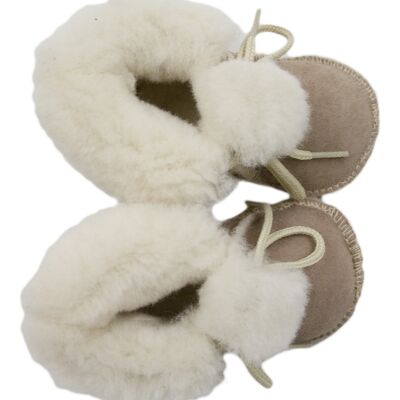 pantuflas de piel de oveja de ante, babucha, rosa rubor, pequeño