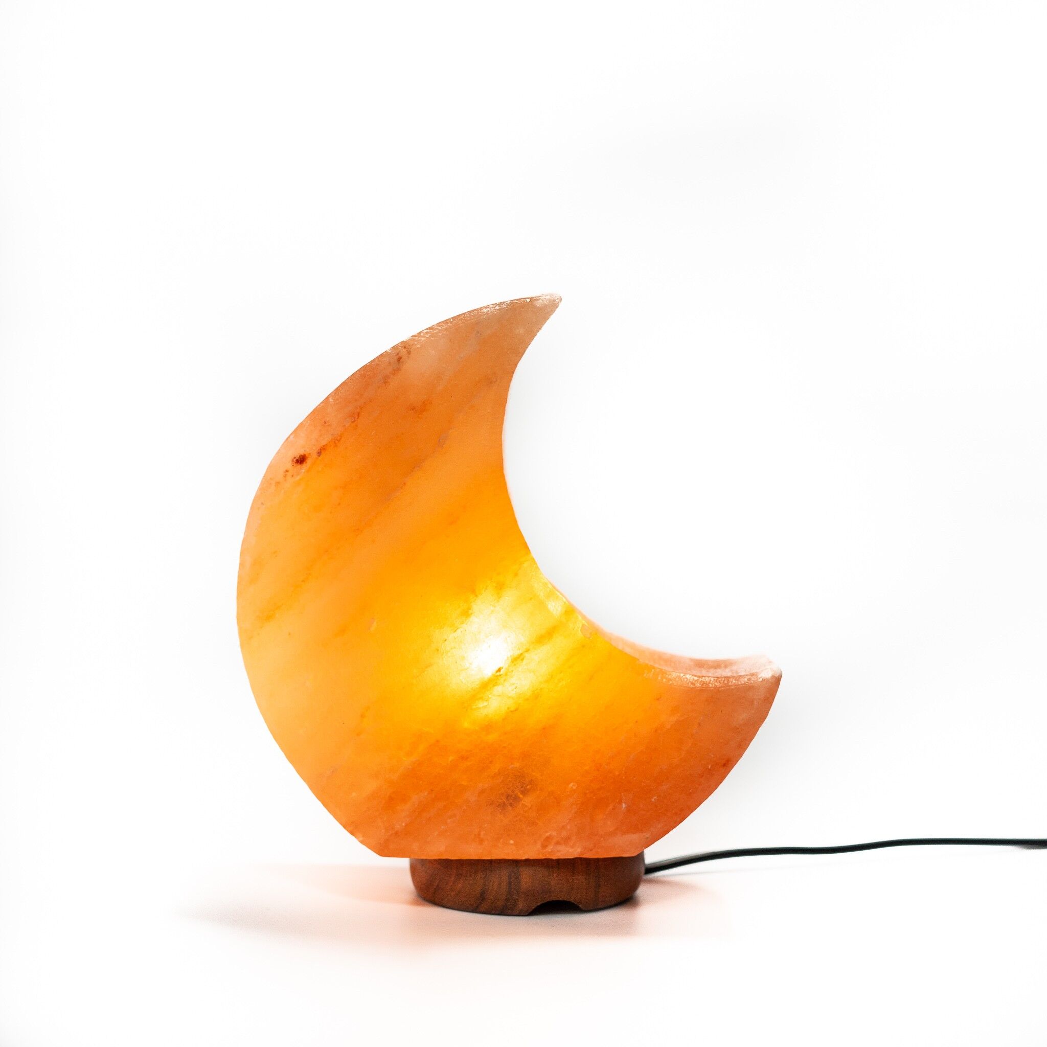 Crafted Himalayan Salt Lamp Half Moon